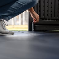 Lifetime 15x8 Plastic Shed Door Open Detail