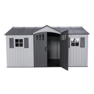 Lifetime 15x8 Plastic Shed Front Angle Two
