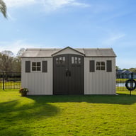 Lifetime 15x8 Plastic Shed Garden Angle View