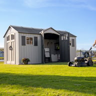 Lifetime 15x8 Plastic Shed Garden Doors Open