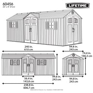 Lifetime 20x8 Plastic Shed Front Angle