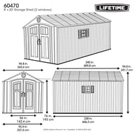 Lifetime 8x20 Plastic Shed Dimensions Diagram Two