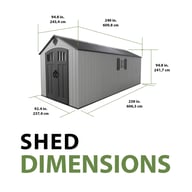 Lifetime 8x20 Plastic Shed Dimensions Diagram