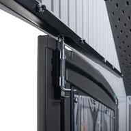 Lifetime 8x20 Plastic Shed Door Hinge Detail
