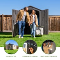 Lifetime 7x14 Plastic Shed Lifestyle Setting