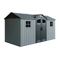 Lifetime 14x7 Side Entry Plastic Shed Angled Studio View