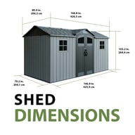 Lifetime 14x7 Side Entry Plastic Shed Dimensions Diagram
