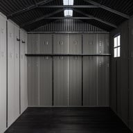 Lifetime 16.5x7 Side Entry Plastic Shed Interior Daylight
