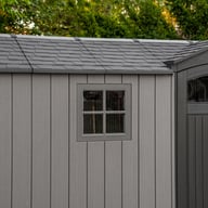Lifetime 18.5x7 Side Entry Plastic Shed Garden Angle View