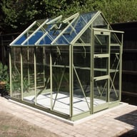 6x8 Elite High Eave in Olive Powder Coat