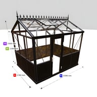 7x10 Janssens Helios Retro Greenhouse Central Doors