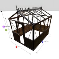 7x10 Janssens Helios Retro Greenhouse Black