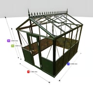 7x10 Janssens Helios Retro Greenhouse Green