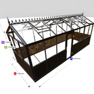 7x20 Janssens Helios Retro Greenhouse Central Doors