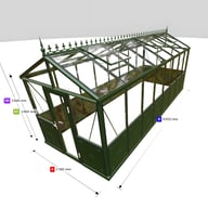 7x20 Janssens Helios Retro Greenhouse Green