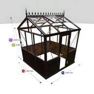 7x7 Janssens Helios Retro Greenhouse Central Doors
