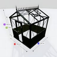 7x7 Janssens Helios Retro Greenhouse Green
