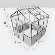 7x7 Janssens Helios Retro Greenhouse White