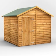 Power 8x8 Overlap Apex Shed No Windows Single Door