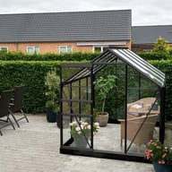 8x6 Halls Popular Greenhouse Black Powdercoating