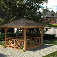 Palmako Betty 3x3m Wooden Pavillion in Brown Dip