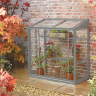 2x3 Access-Harlow Aluminium Mini Lean to Greenhouse in Smokey Grey