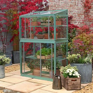 2x3 Access Harewood Lean To Growhouse Toughened Glass in Cotswold Green