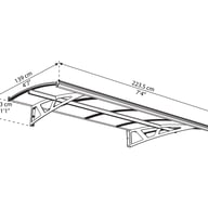 Palram Canopia Amsterdam 2230 Door Canopy Dark Grey Dimensions