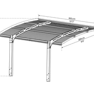 Palram Canopia Arizona 5000 Wave Carport Dimensions