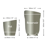 AutoPot Khloris Watering System - Metallic Sage - dimensions