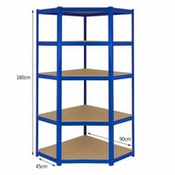 Bulldog 5 Tier Corner Racking Blue Dimensions