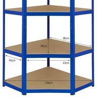 Bulldog 5 Tier Corner Racking Shelf Dimensions