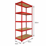 Bulldog Corner Racking System in Red Shelving Dimensions