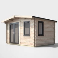 Power 10x12 Chalet Log Cabin Door Right