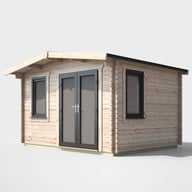 Power 10x12 Chalet Log Cabin Door Right