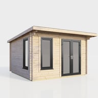 Power 12x10ft Pent Log Cabin Right Hand Door