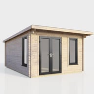 Power 12x14 Pent Log Cabin Left Hand Door