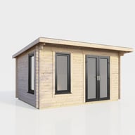 Power 14x8ft Pent Log Cabin Right Hand Door