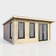 Power 16x12ft Pent Log Cabin Doors Right