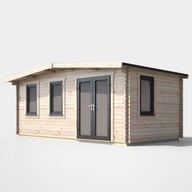 Power 10x18 Chalet Log Cabin Door Right