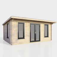 Power 18x10ft Pent Log Cabin Doors Central