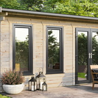 Power 18x16 Apex Log Cabin Right Doors