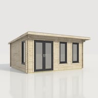 Power 18x16 Pent Log Cabin Doors Left