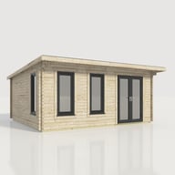Power 20x18 Pent Log Cabin Right Doors