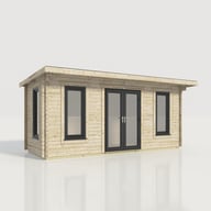 Power 20x8 Pent Log Cabin Double Doors