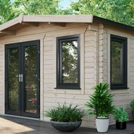 Power Chalet 8x12 Log Cabin Door Left
