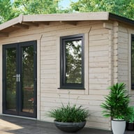 Power Chalet 10x14 Log Cabin Door Left