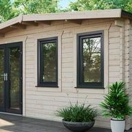 Power 14x16 Chalet Log Cabin Door Right