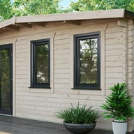 Power 10x18 Chalet Log Cabin Door Right