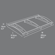 Palram - Canopia Aquila 2050 Door Canopy Dimensions